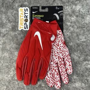 Nike Superbad 5.0 Padded Football Gloves Adult XL Red White NFL
